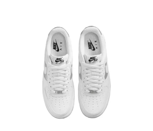 Nike Air Force 1 White and Light Gray Lifestyle Sneakers 4