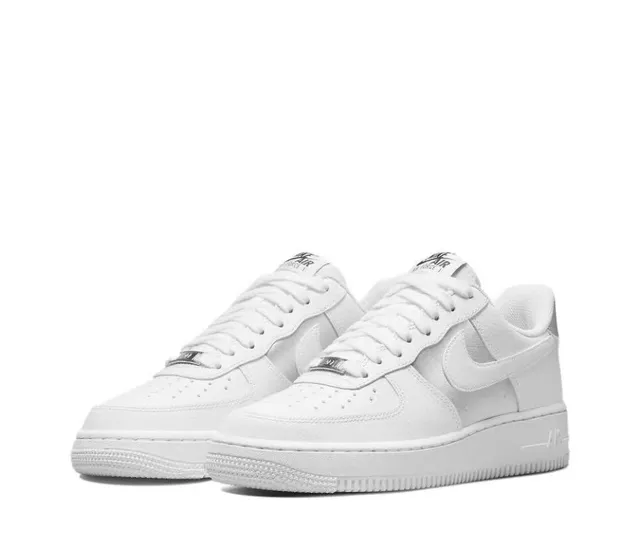 Nike Air Force 1 White and Light Gray Lifestyle Sneakers 5