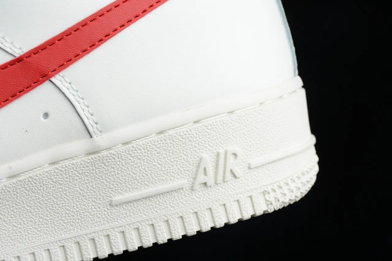 Nike Air Force 1 White and Red Lifestyle Sneakers 4