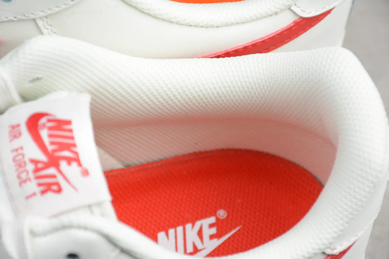 Nike Air Force 1 White and Red Lifestyle Sneakers 8
