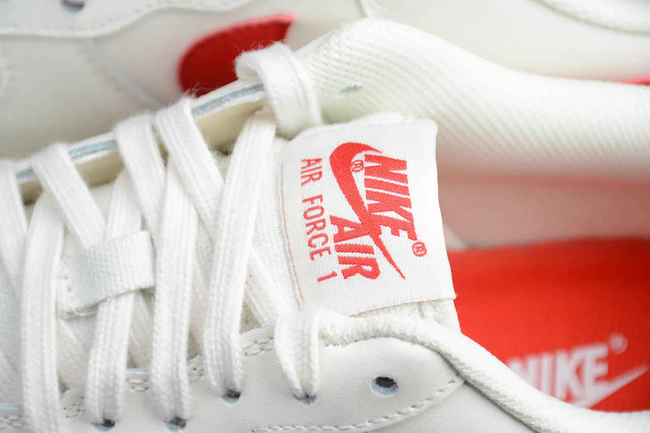 Nike Air Force 1 White and Red Lifestyle Sneakers 9
