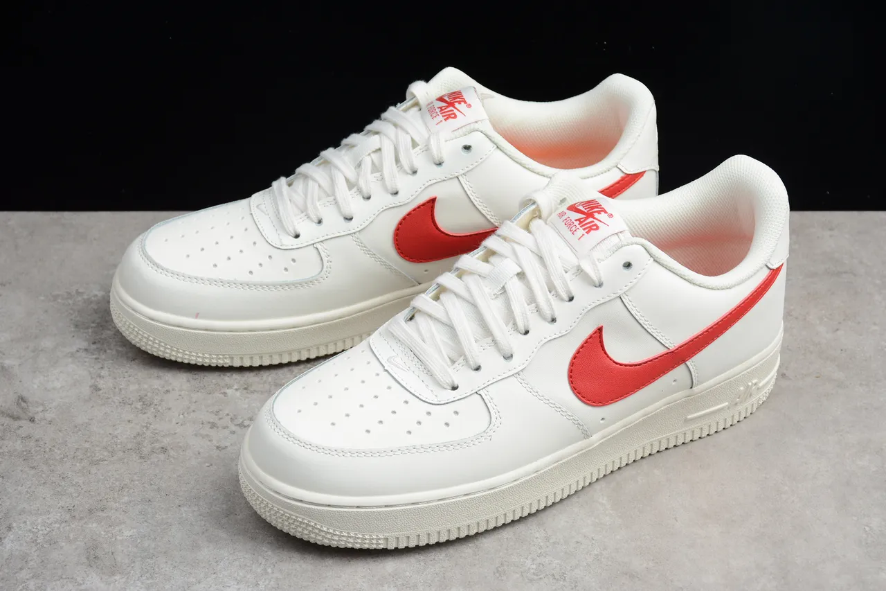 Nike Air Force 1 White and Red Lifestyle Sneakers 11