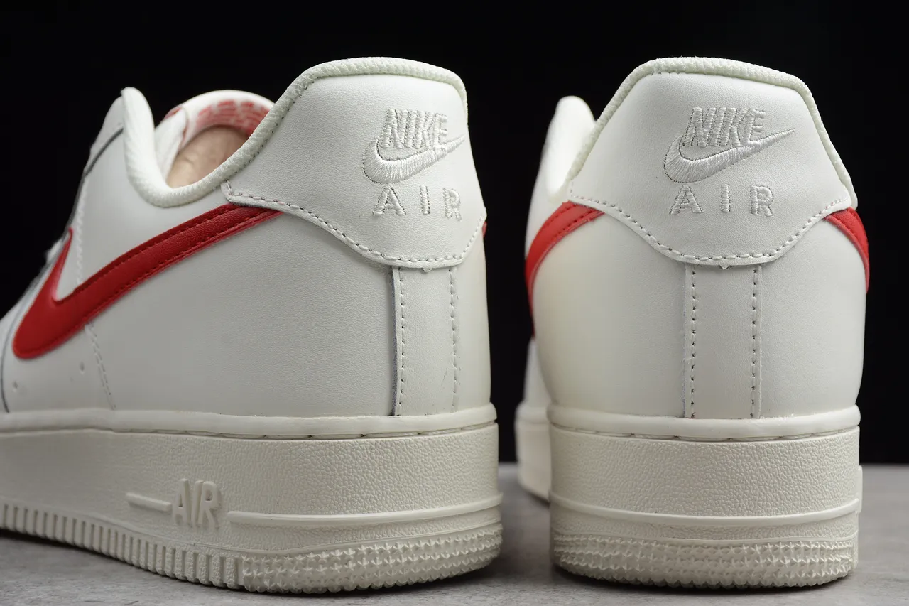 Nike Air Force 1 White and Red Lifestyle Sneakers 12