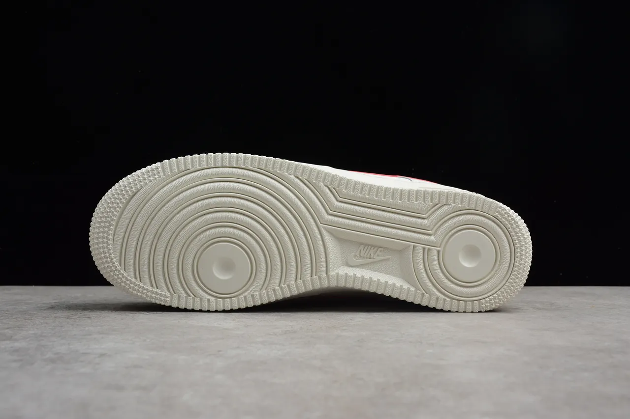 Nike Air Force 1 White and Red Lifestyle Sneakers 13