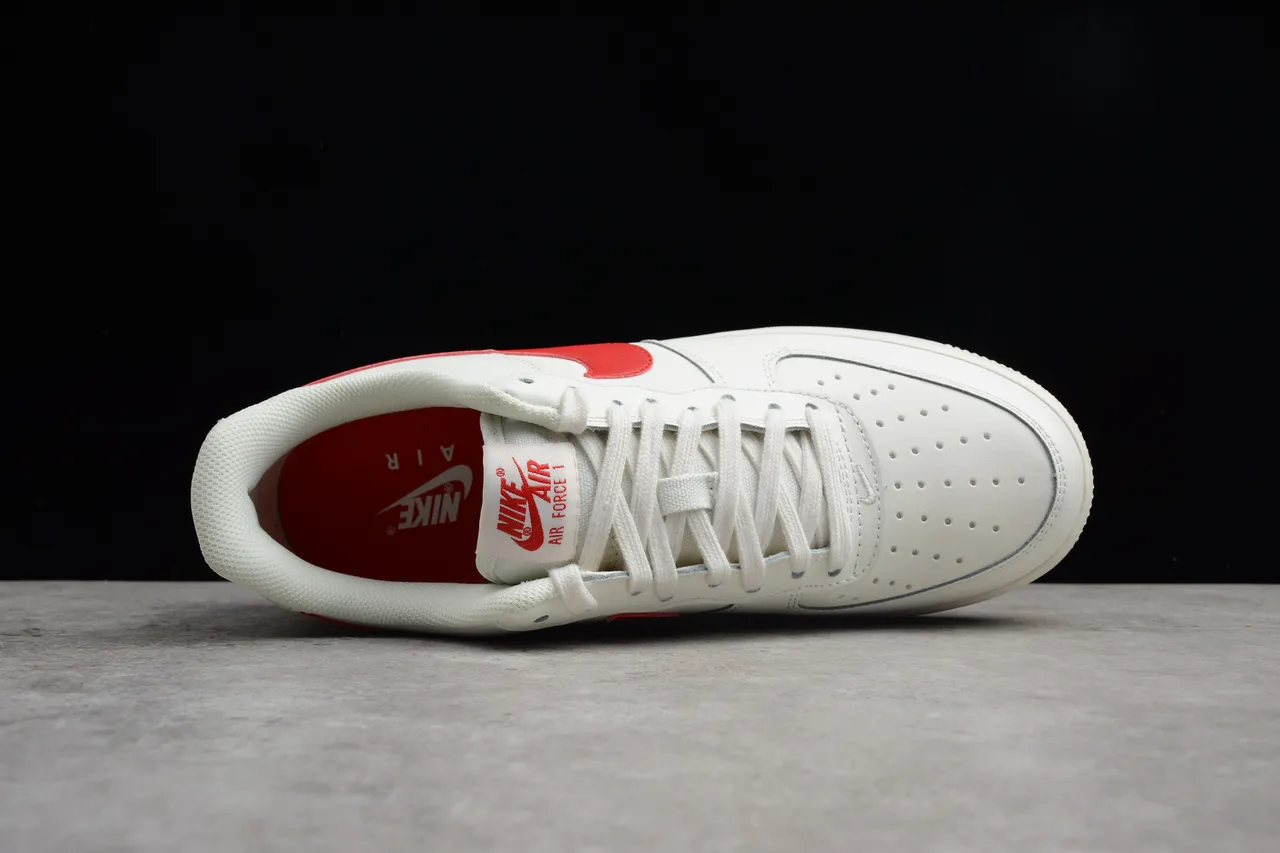 Nike Air Force 1 White and Red Lifestyle Sneakers 14