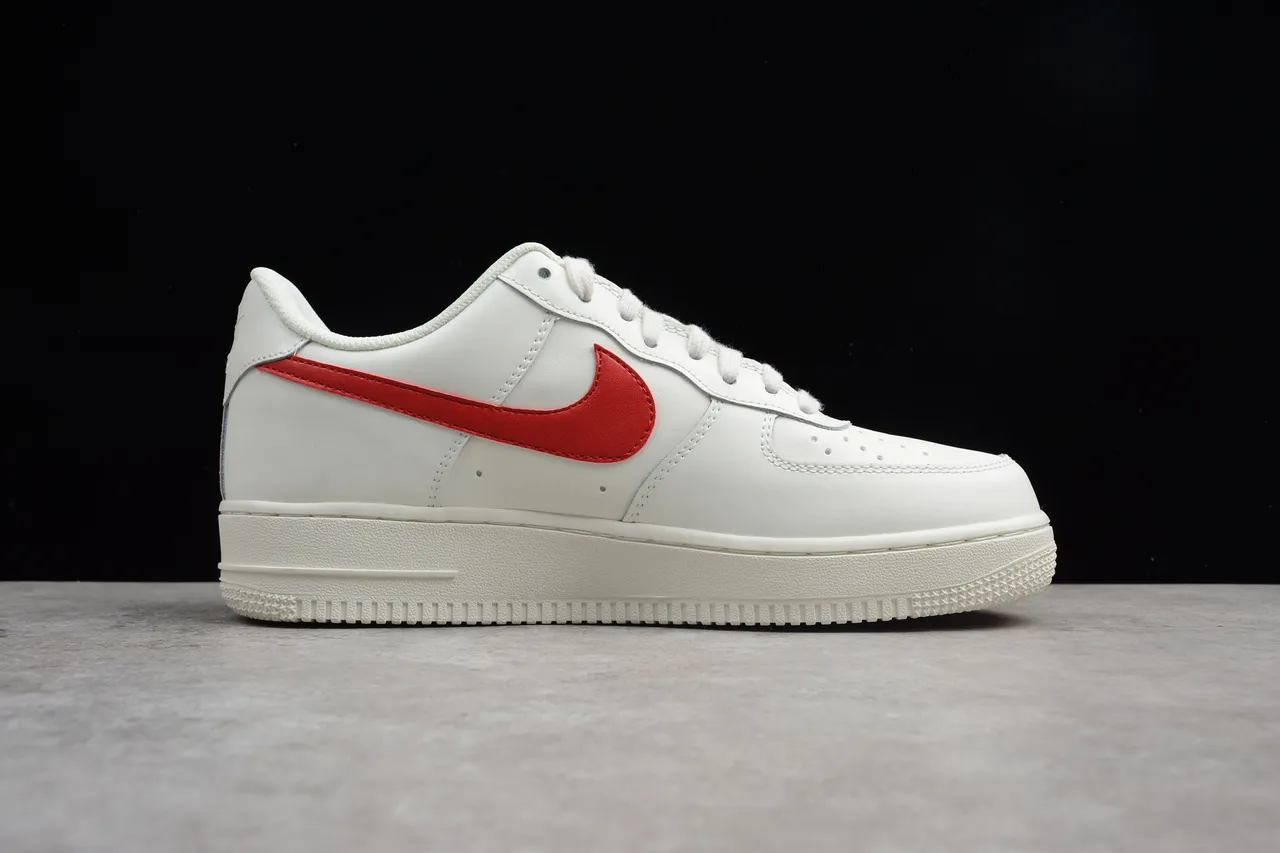 Nike Air Force 1 White and Red Lifestyle Sneakers 15