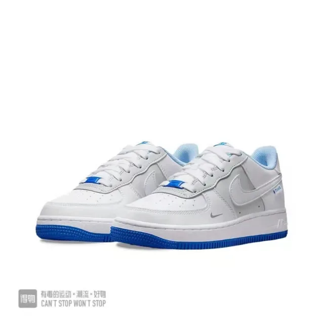 Nike Air Force 1 White and Royal Blue Lifestyle Sneakers 6