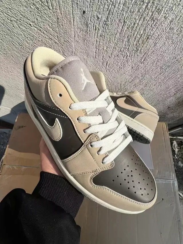 Nike Air Jordan 1 Beige and Brown Panelled Lifestyle Sneakers 2