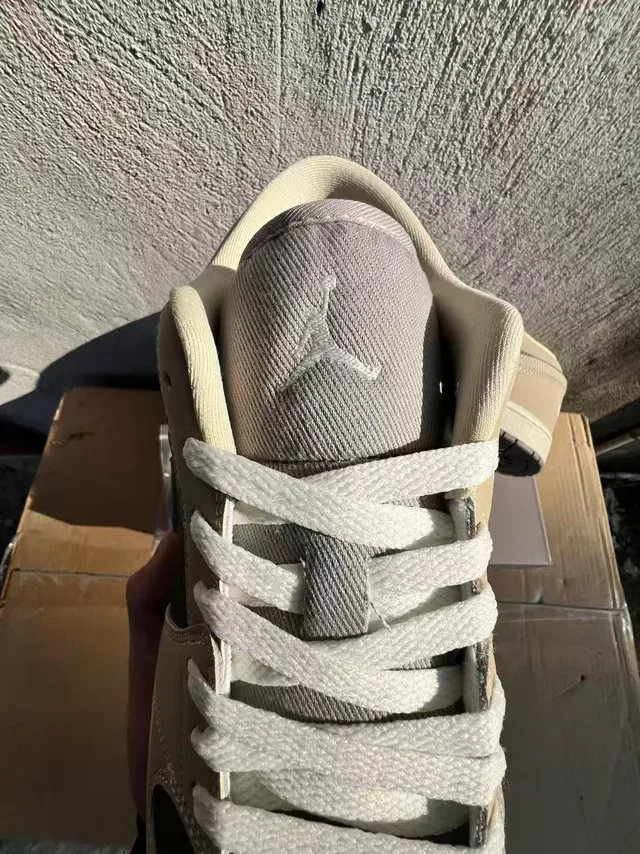 Nike Air Jordan 1 Beige and Brown Panelled Lifestyle Sneakers 4