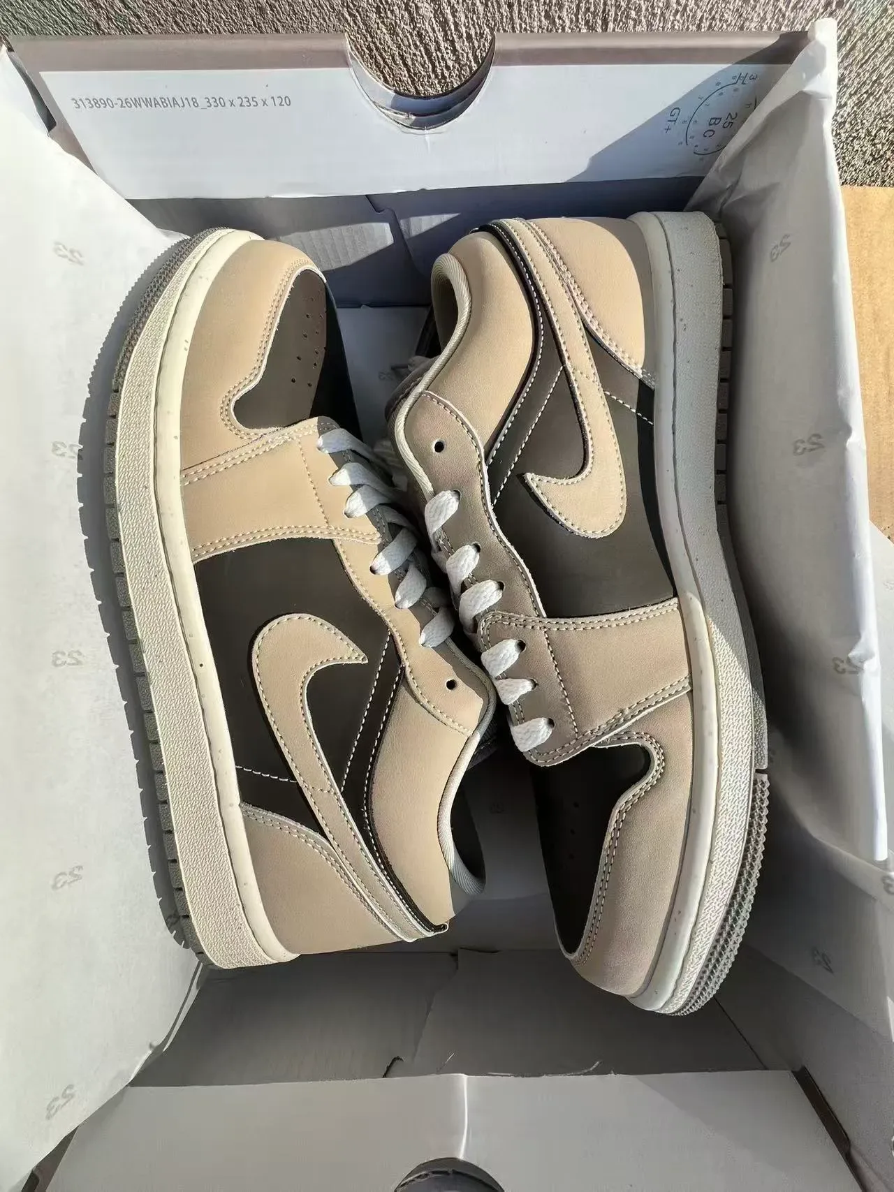 Nike Air Jordan 1 Beige and Brown Panelled Lifestyle Sneakers 9