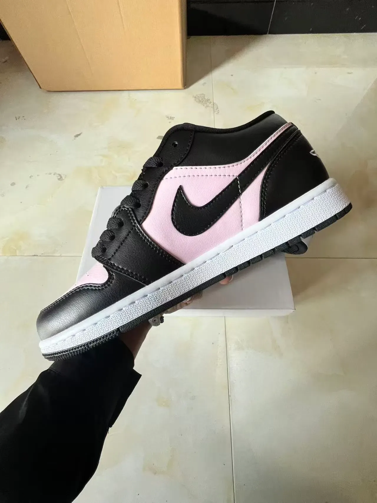 Nike Air Jordan 1 Black Pink Lifestyle Sneakers 5