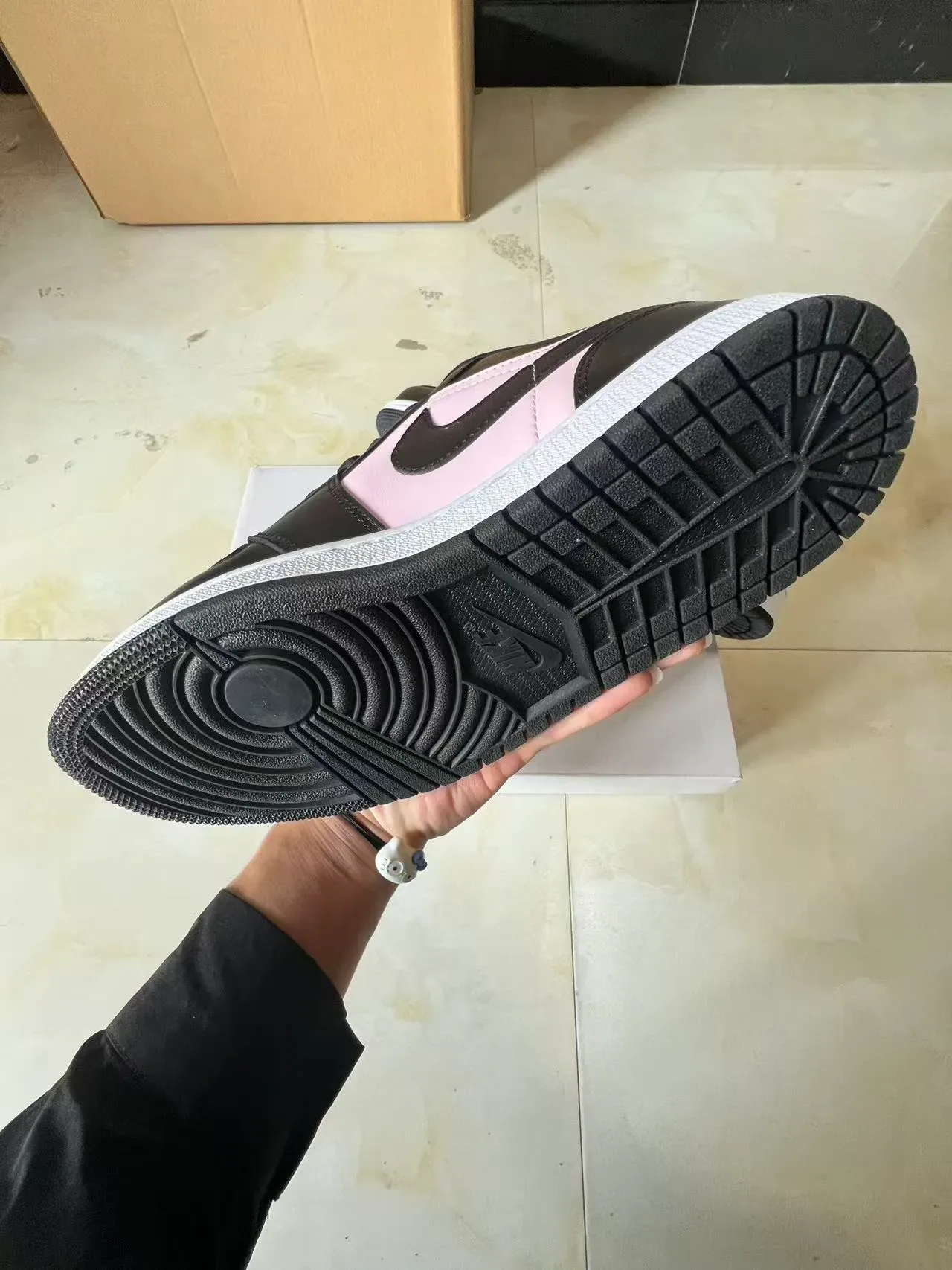 Nike Air Jordan 1 Black Pink Lifestyle Sneakers 6