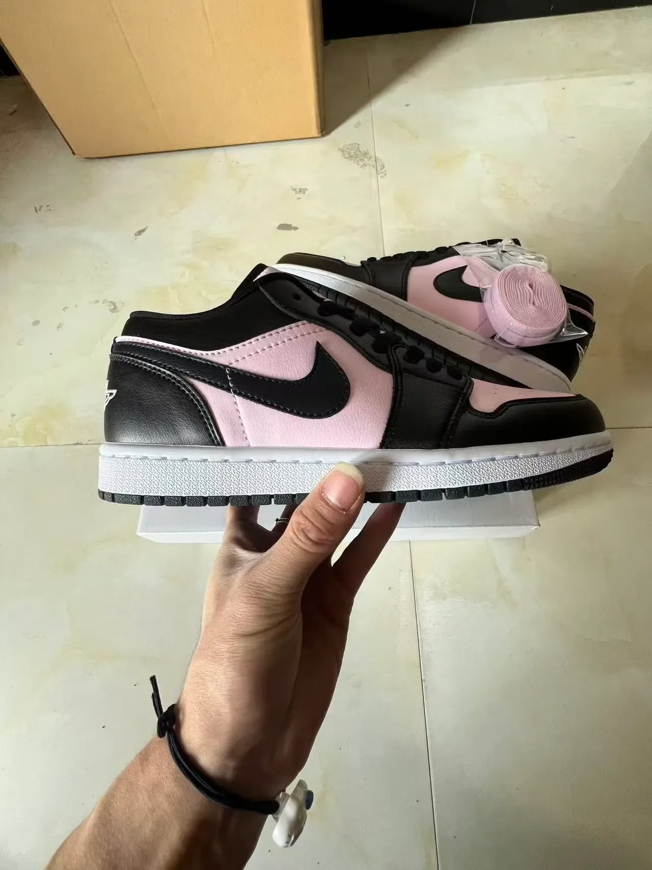 Nike Air Jordan 1 Black Pink Lifestyle Sneakers 7