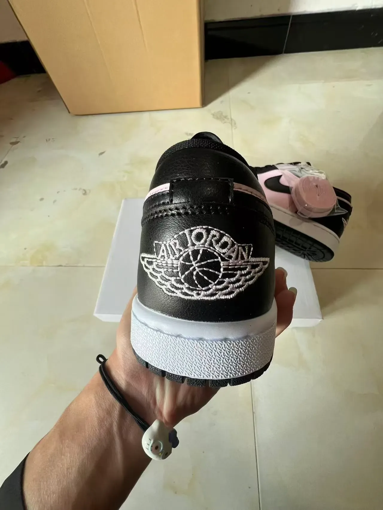 Nike Air Jordan 1 Black Pink Lifestyle Sneakers 8
