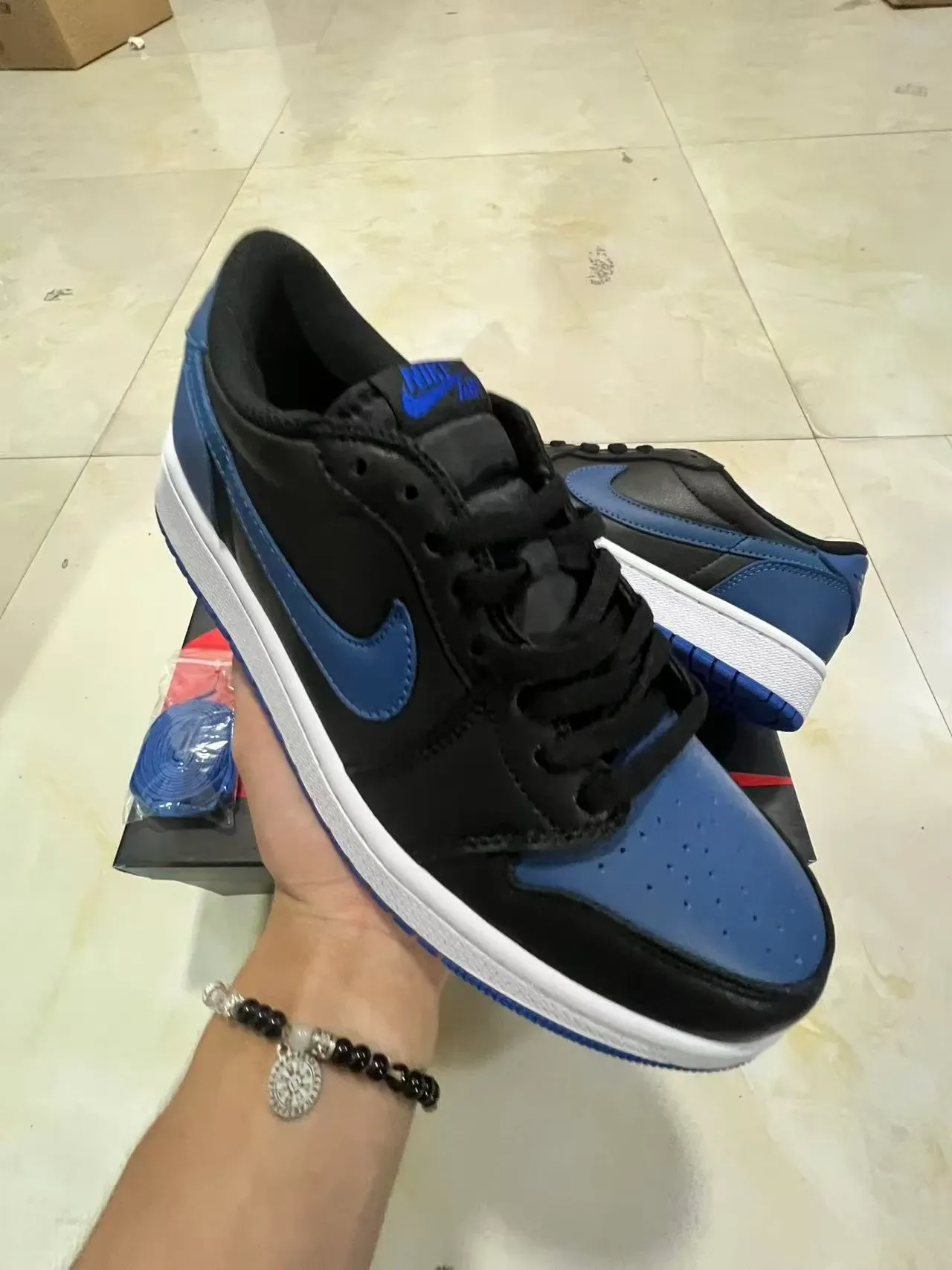 Nike Air Jordan 1 Black Royal Blue White sneakers lifestyle 2