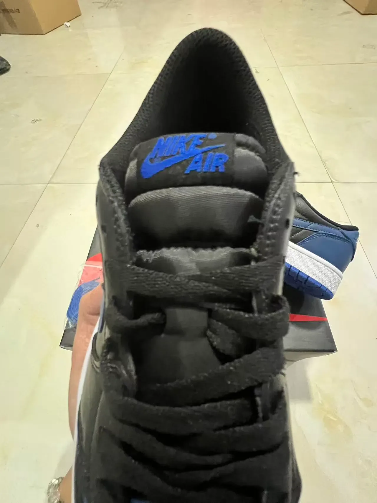 Nike Air Jordan 1 Black Royal Blue White sneakers lifestyle 4