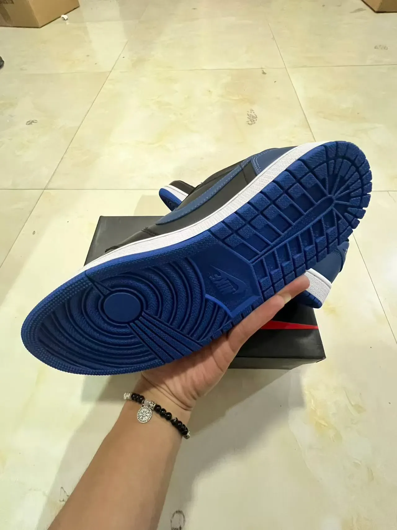 Nike Air Jordan 1 Black Royal Blue White sneakers lifestyle 6