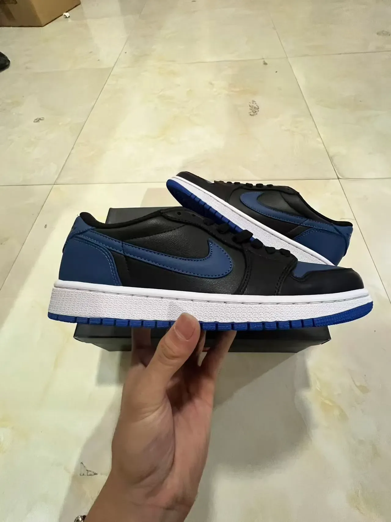 Nike Air Jordan 1 Black Royal Blue White sneakers lifestyle 7