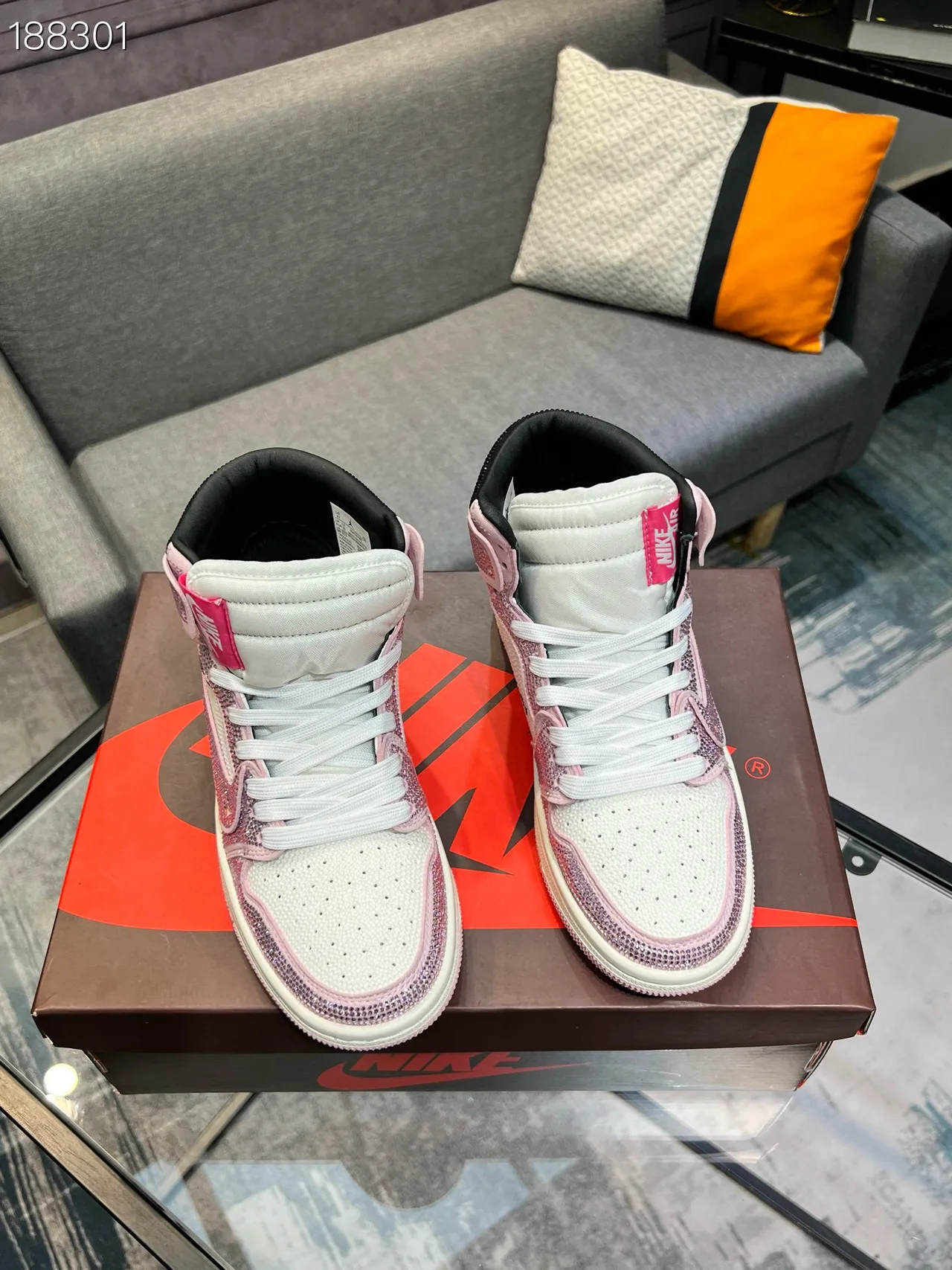 Nike Air Jordan 1 High Crystal Pink أحذية كرة السلة للنساء 6