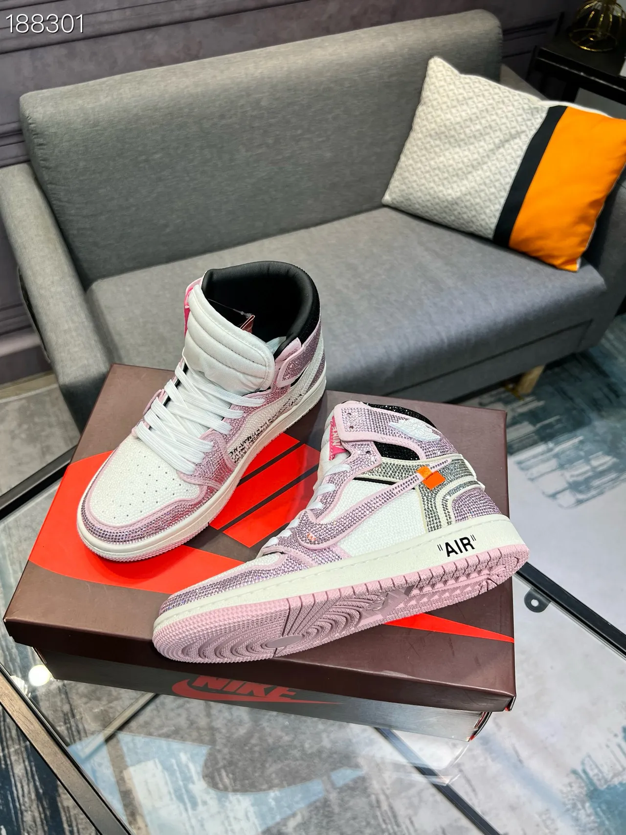 Nike Air Jordan 1 High Crystal Pink أحذية كرة السلة للنساء 8