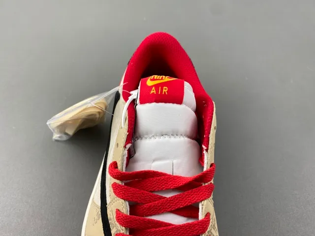 Nike Air Jordan 1 Low Beige Red Floral Embroidery Lifestyle Sneakers 6