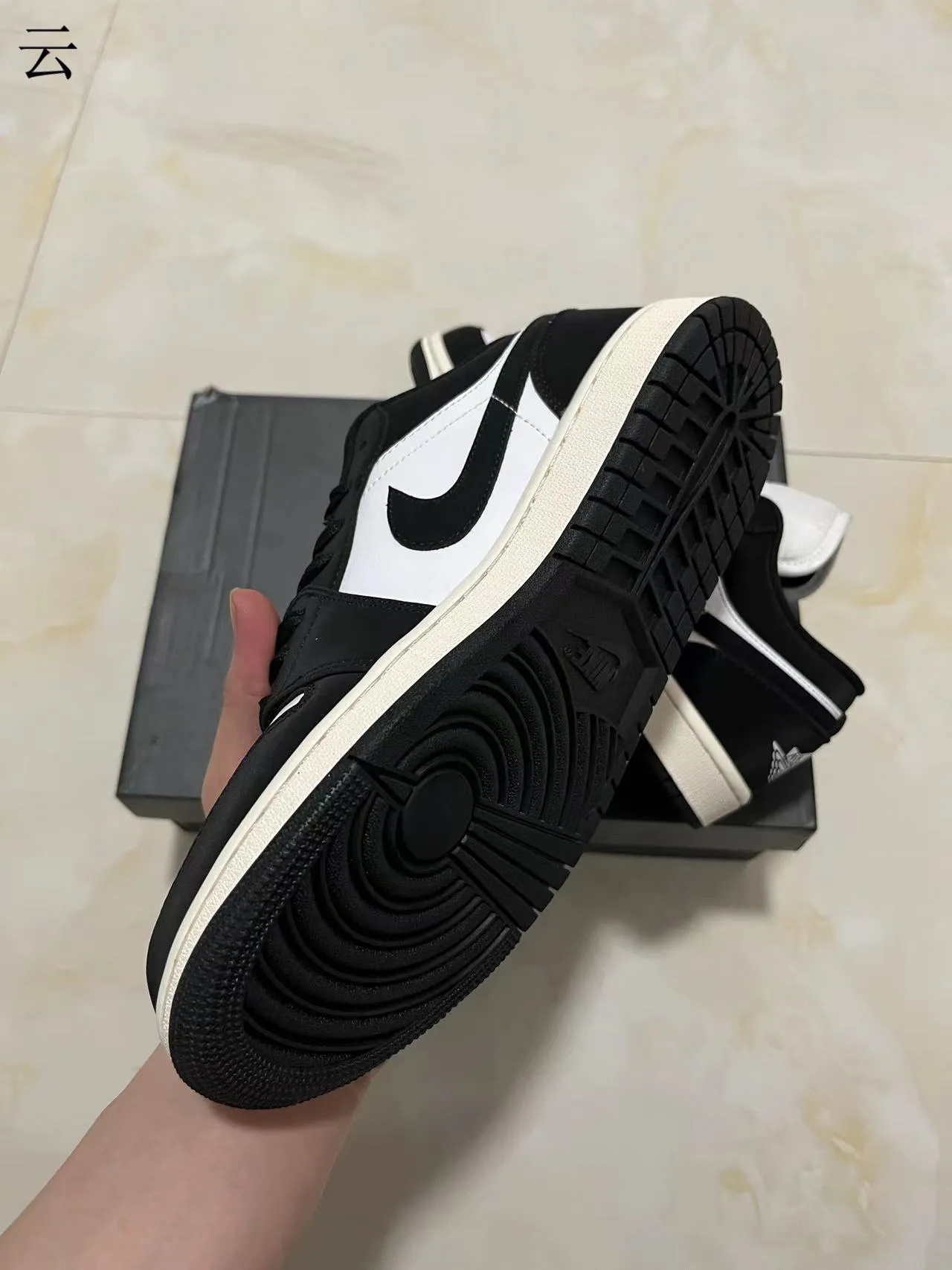 Nike Air Jordan 1 Low Black and White Lifestyle Sneakers 6