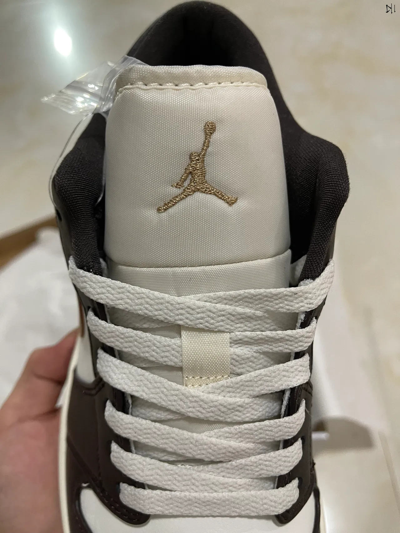 Nike Air Jordan 1 Low Black White Beige Lifestyle Sneakers 4