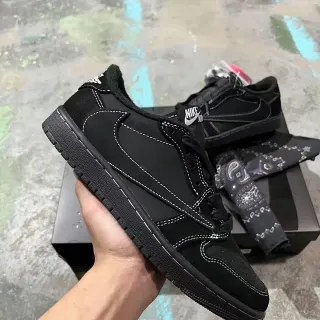 Nike Air Jordan 1 Low কালো সাদা সেলাই লাইফস্টাইল স্নিকার্স