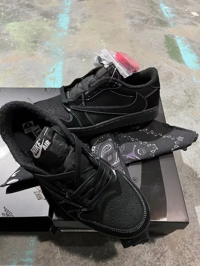 Nike Air Jordan 1 Low Black White Stitched Lifestyle Sneakers 8