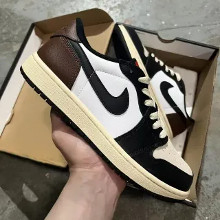Nike Air Jordan 1 Low Brown White Black Lifestyle Sneakers