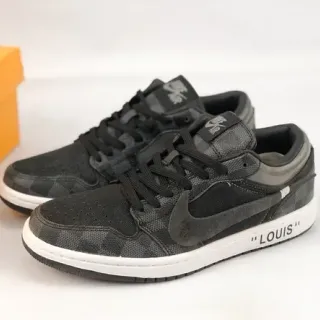 Nike Air Jordan 1 Low Checkerboard Black White Lifestyle Sneakers