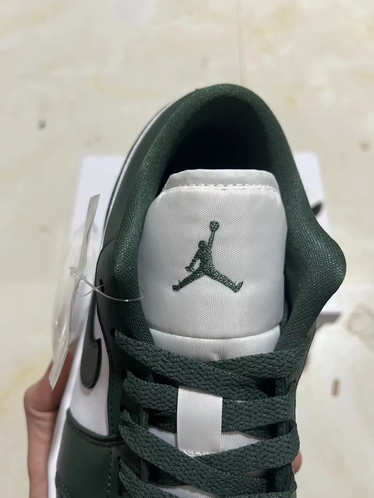Nike Air Jordan 1 Low Dark Green and White Lifestyle Sneakers 4