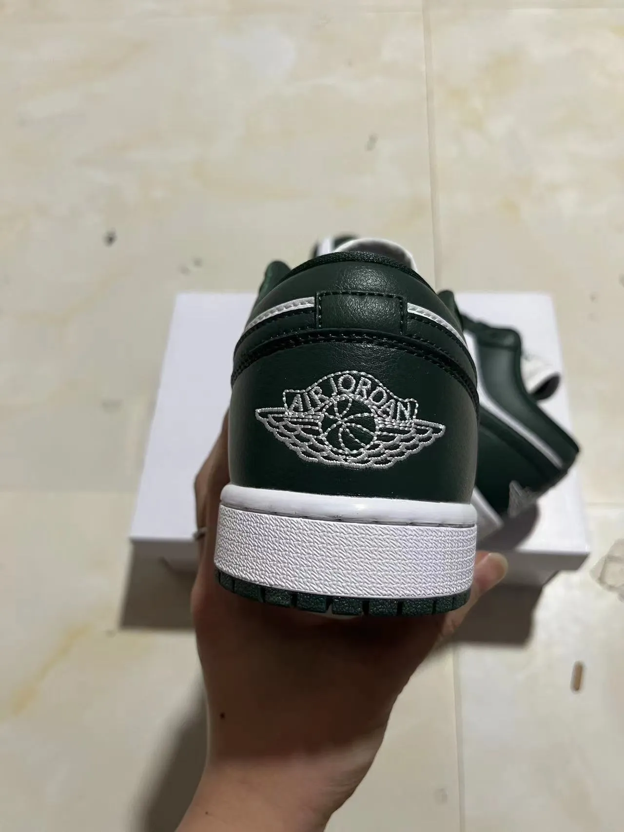 Nike Air Jordan 1 Low Dark Green and White Lifestyle Sneakers 8