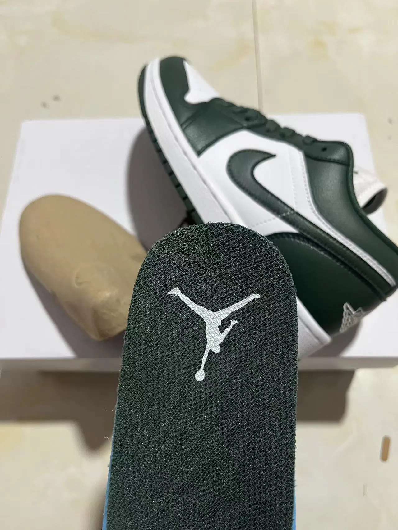 Nike Air Jordan 1 Low Dark Green and White Lifestyle Sneakers 10