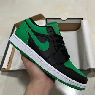 Nike Air Jordan 1 Low Green Black White Lifestyle Sneakers