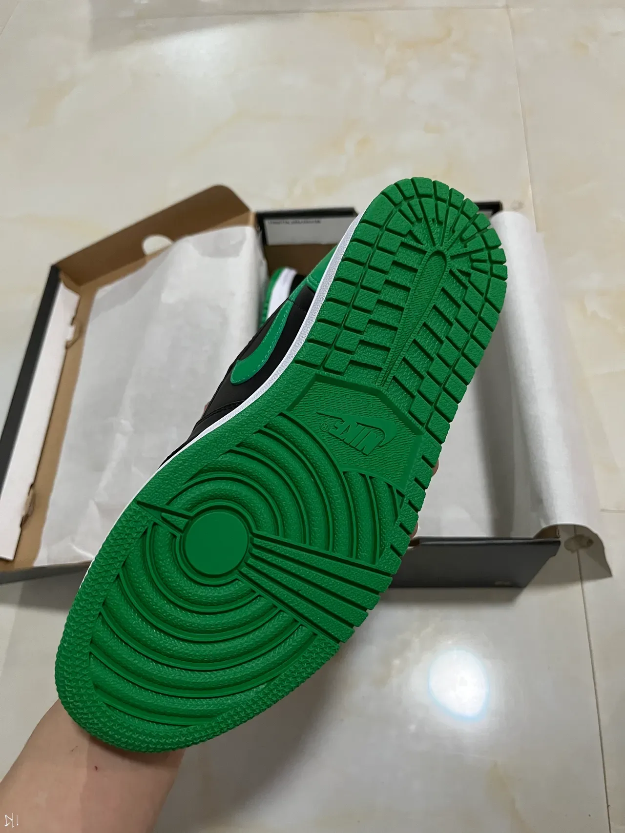 Nike Air Jordan 1 Low Green Black White Lifestyle Sneakers 5
