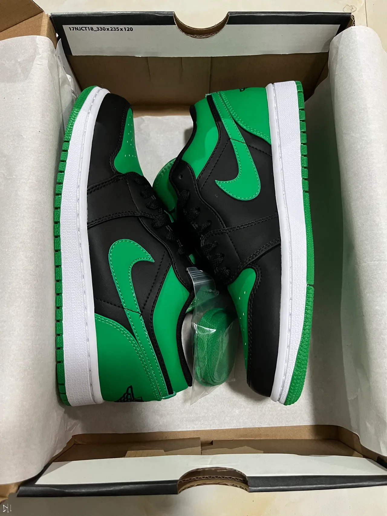 Nike Air Jordan 1 Low Green Black White Lifestyle Sneakers 7