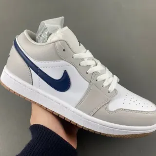 耐克 Air Jordan 1 Low 浅灰 白 海军 生活方式运动鞋