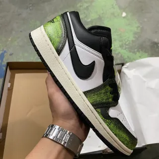 Nike Air Jordan 1 Low Lime Green Speckle Lifestyle Sneakers
