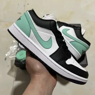 Nike Air Jordan 1 Low Mint Green Black White Lifestyle Sneakers