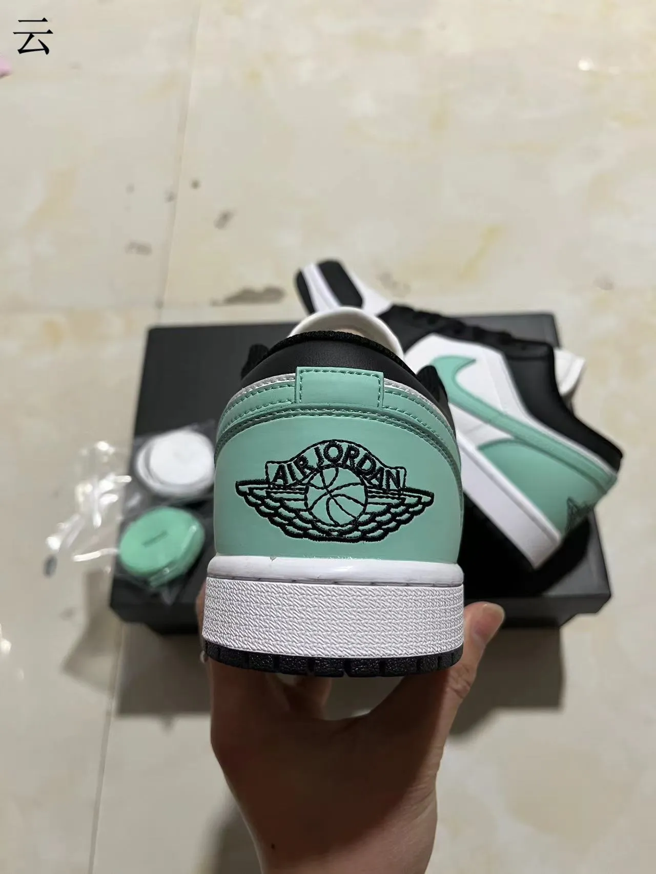 Nike Air Jordan 1 Low Mint Green Black White Lifestyle Sneakers 8
