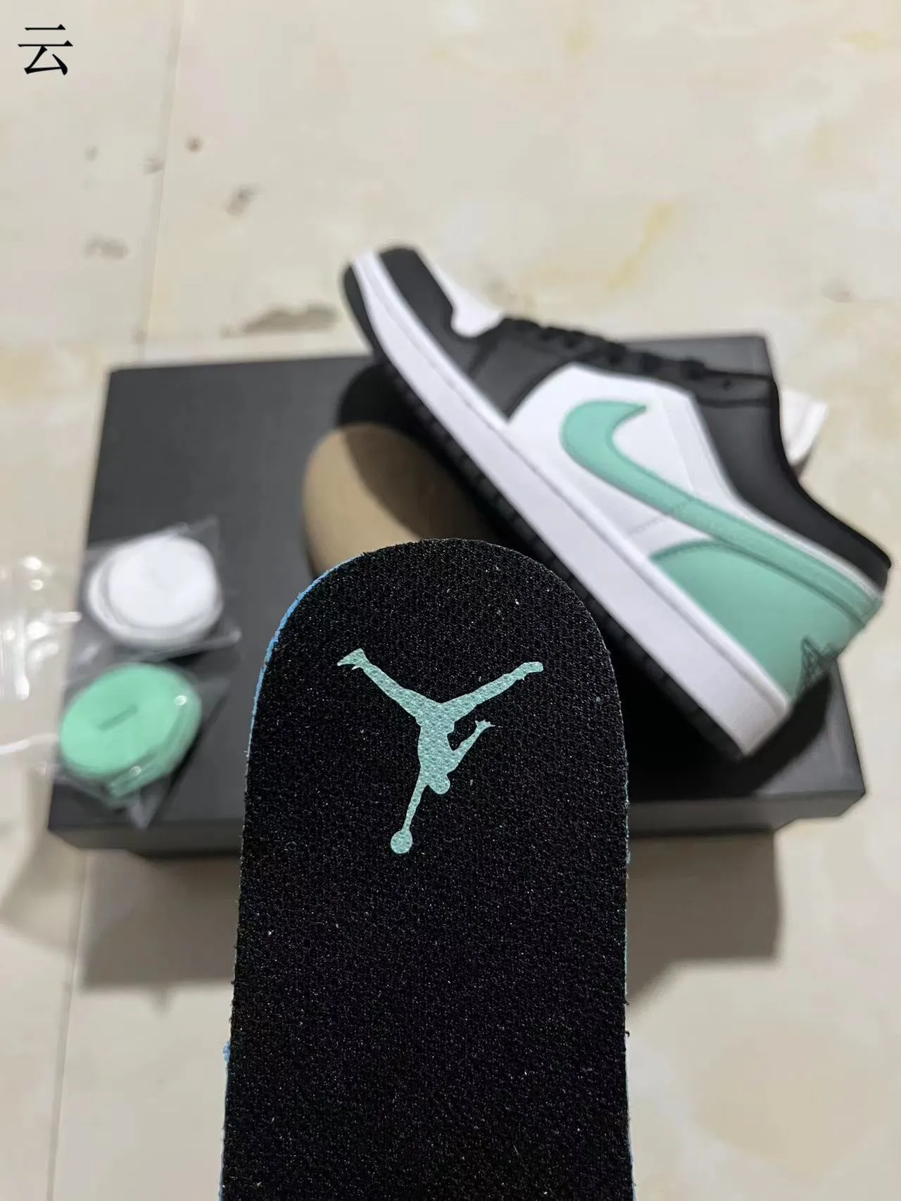 Nike Air Jordan 1 Low Mint Green Black White Lifestyle Sneakers 10