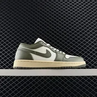 Nike Air Jordan 1 Low जैतूनी हरा और सफेद लाइफस्टाइल स्नीकर