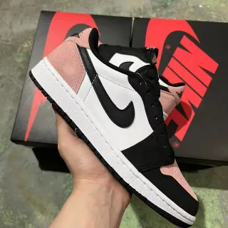 Nike Air Jordan 1 Low Pink Black White Lifestyle Sneakers