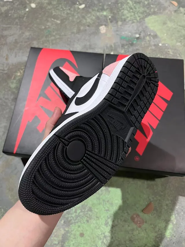 Nike Air Jordan 1 Low Pink Black White Lifestyle Sneakers 4