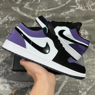 Nike Air Jordan 1 Low Purple Black White Lifestyle Sneakers