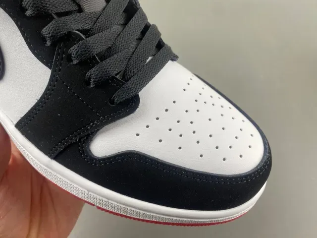 Nike Air Jordan 1 Low Red White Navy Lifestyle Sneakers 2