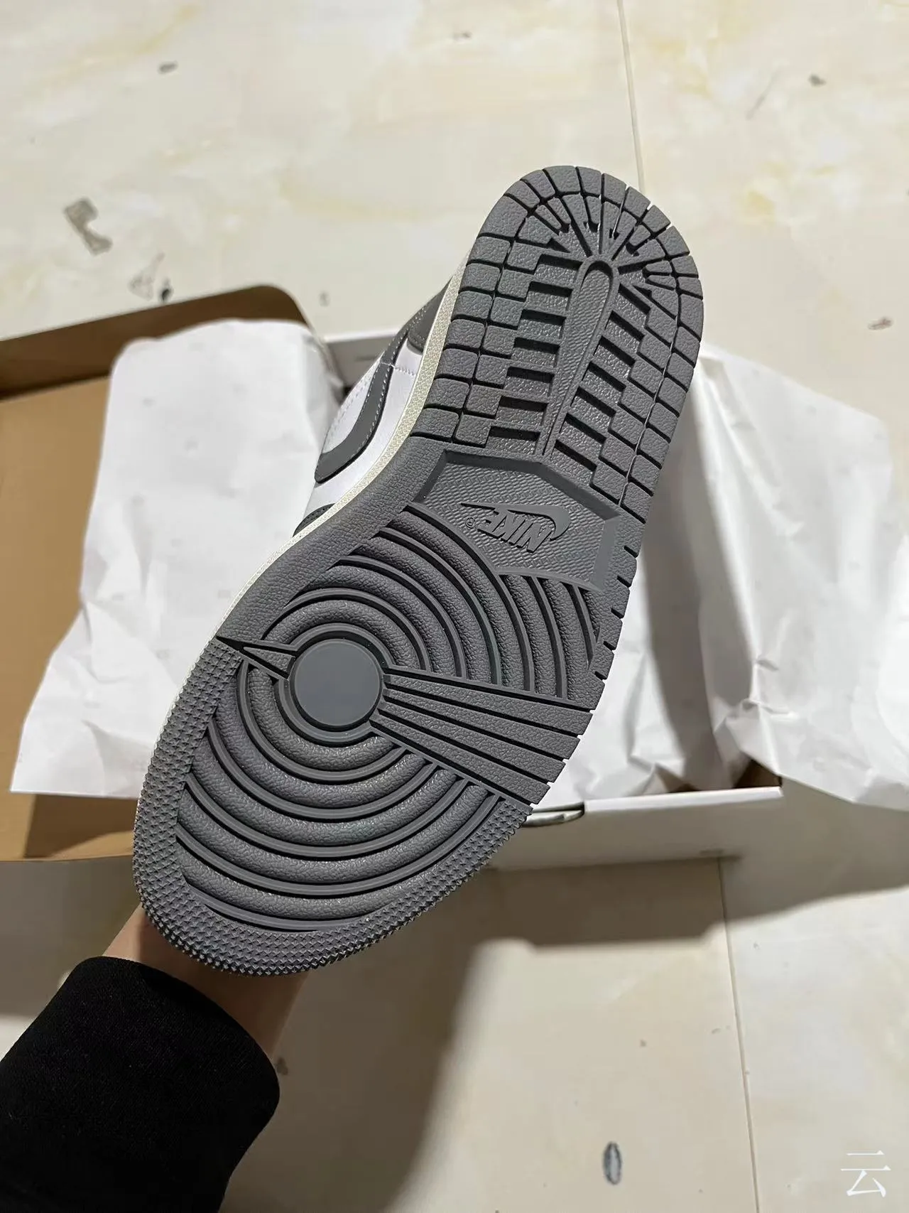Nike Air Jordan 1 Low White and Dark Gray Lifestyle Sneakers 5