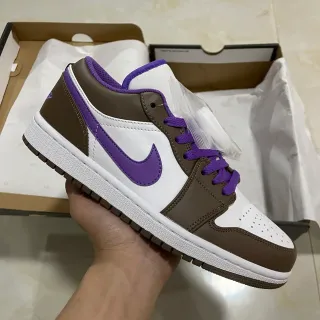 নাইক এয়ার জর্ডান 1 Low White Brown Purple লাইফস্টাইল স্নিকার