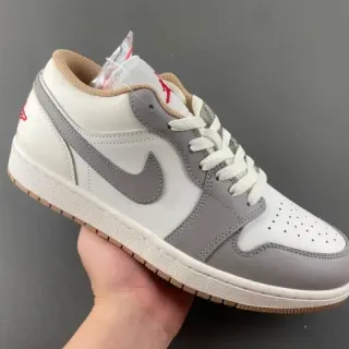 Nike Air Jordan 1 Low 白色 灰色 红色 生活方式运动鞋